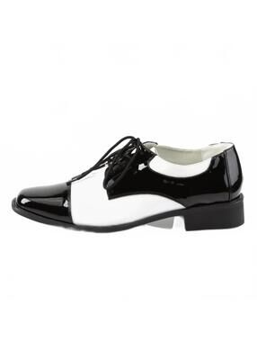 FUNTASMA Men’s Black and White Oxford Shiny Faux Patten Shoes Size Large FLAWED